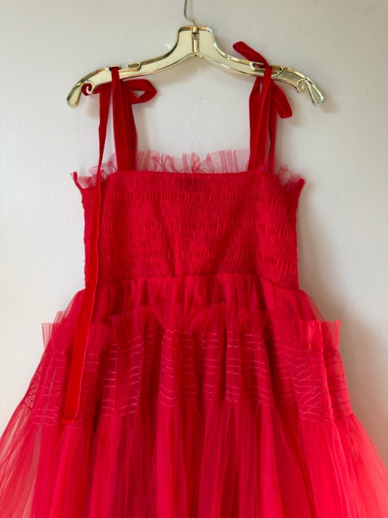 Sister Jane DREAM red palace tulle bow shoulder dress NWT m - Picture 10 of 11